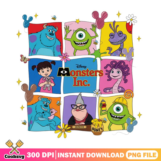 Monsters Inc Characters Bundle PNG, Disney Pixar PNG, Sulley Mike PNG