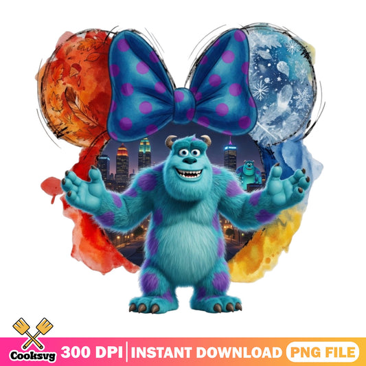 Monsters Inc Sulley Disney Minnie Ears PNG, Pixar PNG, Disney PNG