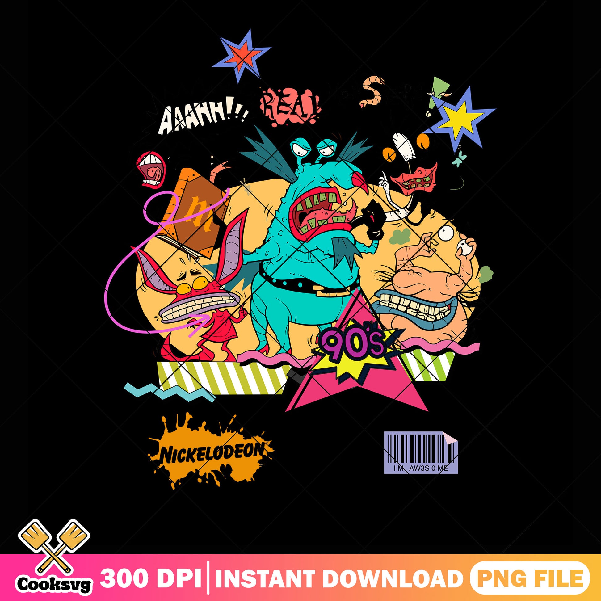 Monsters lineup characters png, cartoon network png, Nickelodeon png