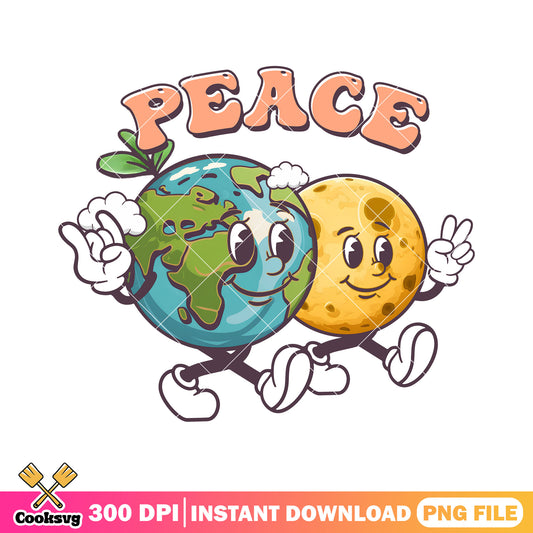 Moon and global earth peach png, earth day facts​ png, earth png