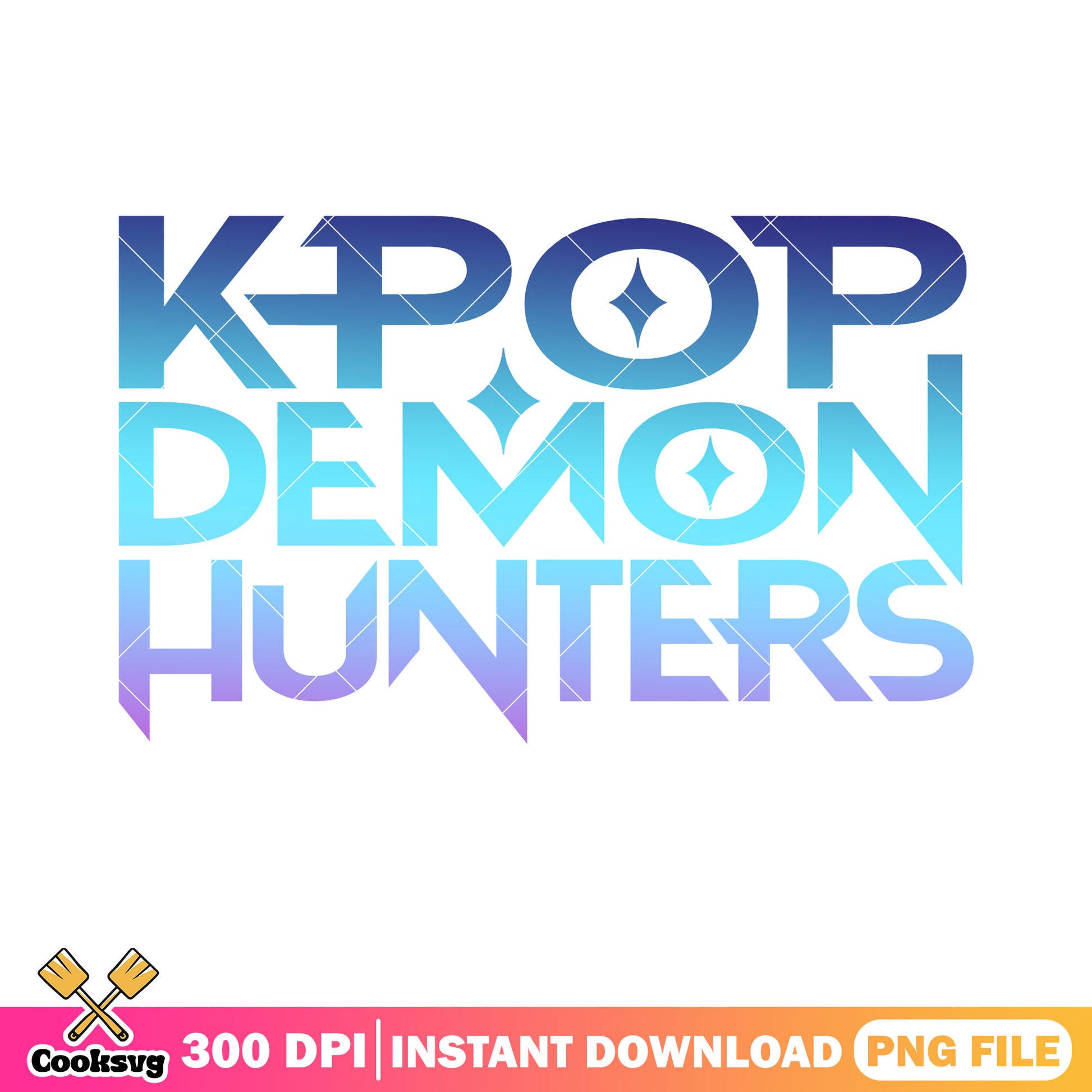 Morden kpop logo demon png, blue kpop png, sticker blue purple png
