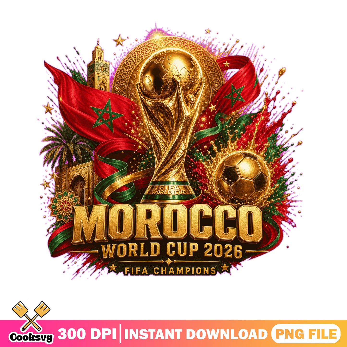 Morocco World Cup 2026 PNG, FIFA Champions PNG, Soccer PNG