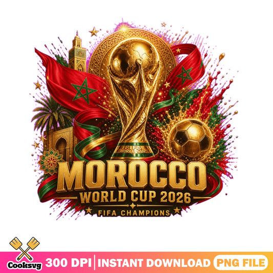 Morocco World Cup 2026 PNG, FIFA Champions PNG, Soccer PNG