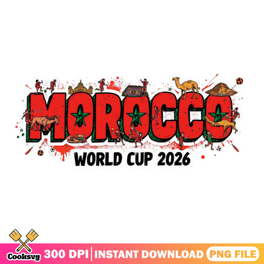 Morocco World Cup 2026 PNG, Soccer Fan Shirt, Football PNG
