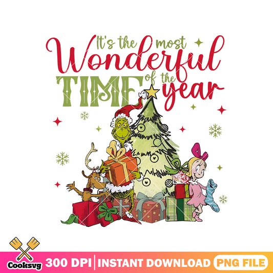 Most wonderful time of the year png, grinch santa christmas png, the grinch png