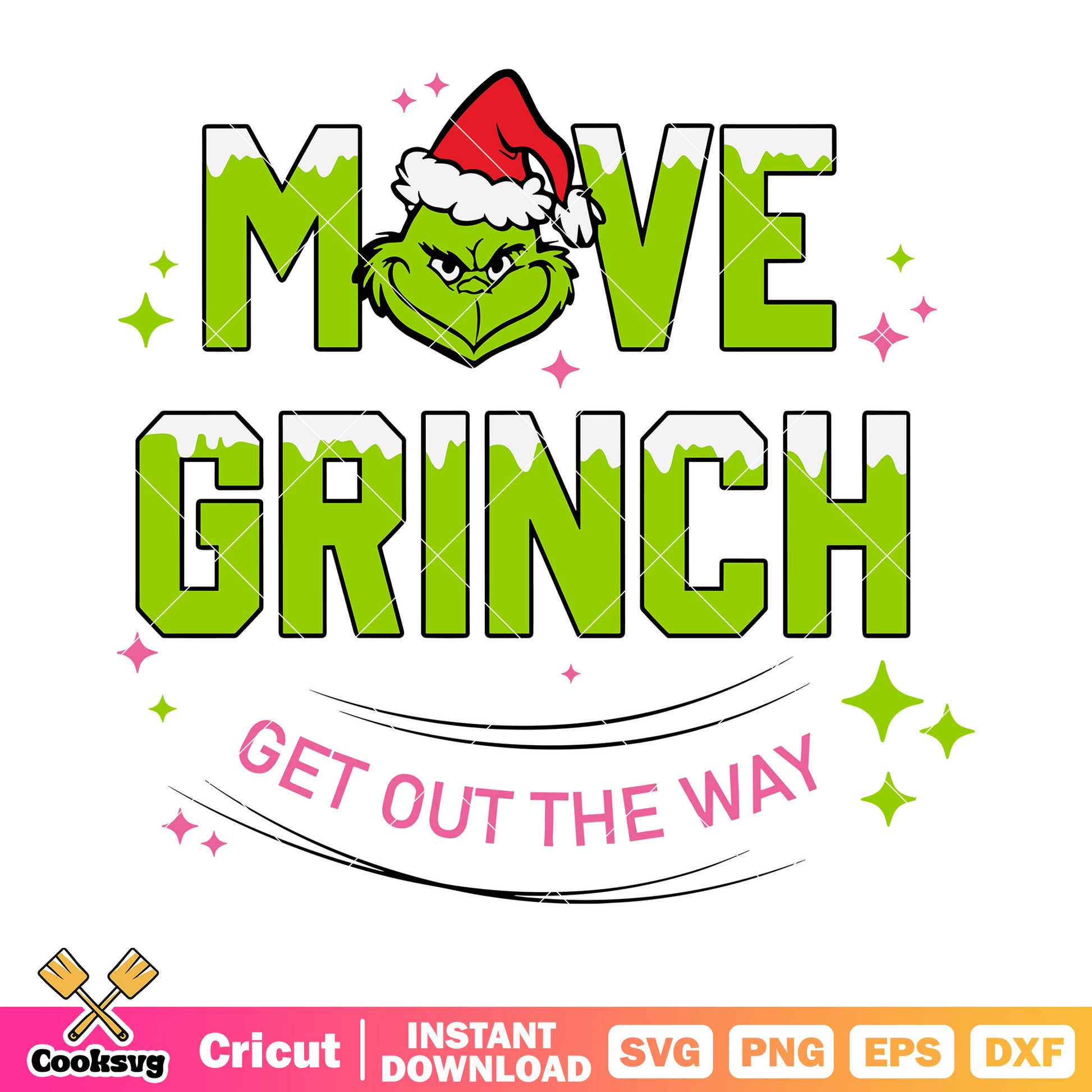 Move grinch get out the way svg, santa claus hat svg, starry night svg