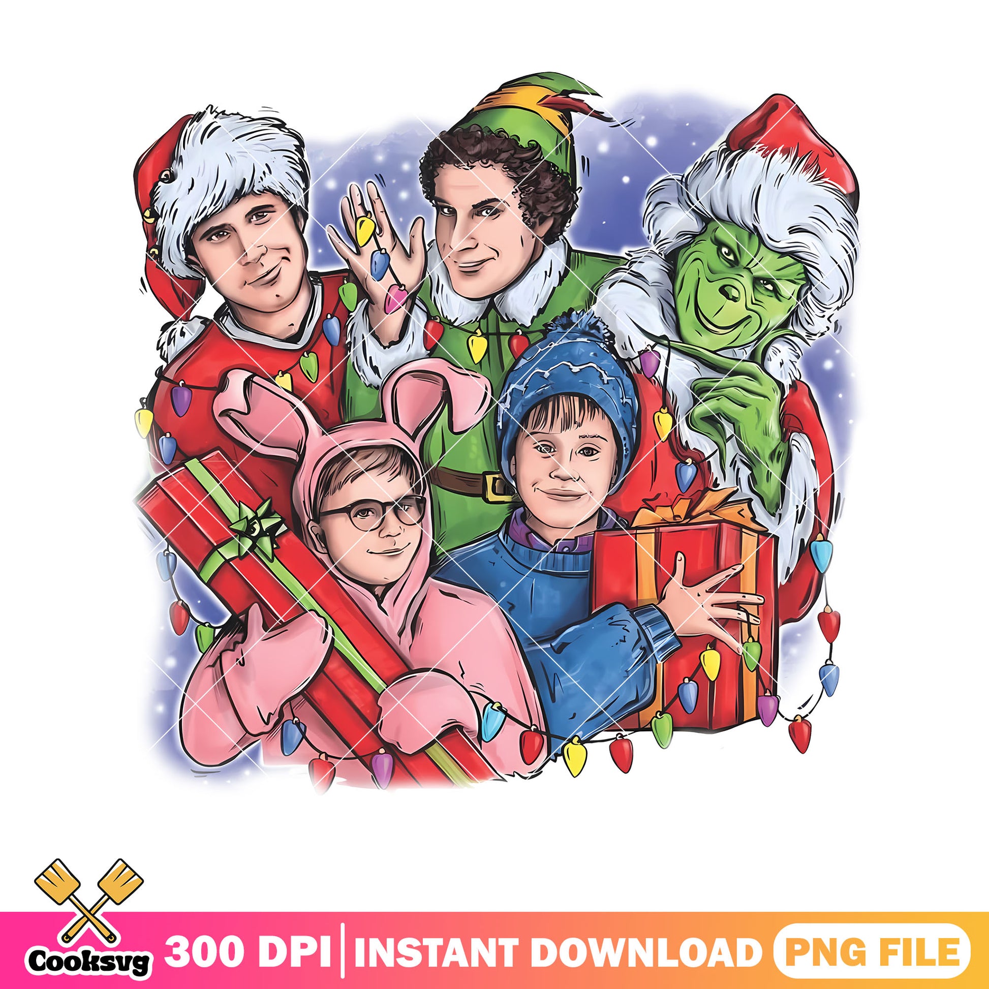 Movie in christmas night png, how the christmas stole christmas png