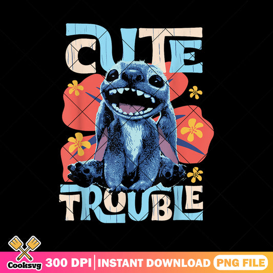 Movie stitch trouble png, stitch movie png, stitch flower png