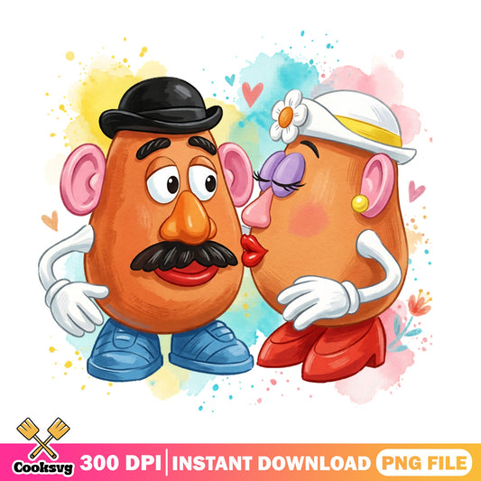 Mr And Mrs Potato Head Couple PNG, Toy Story PNG, Valentine PNG