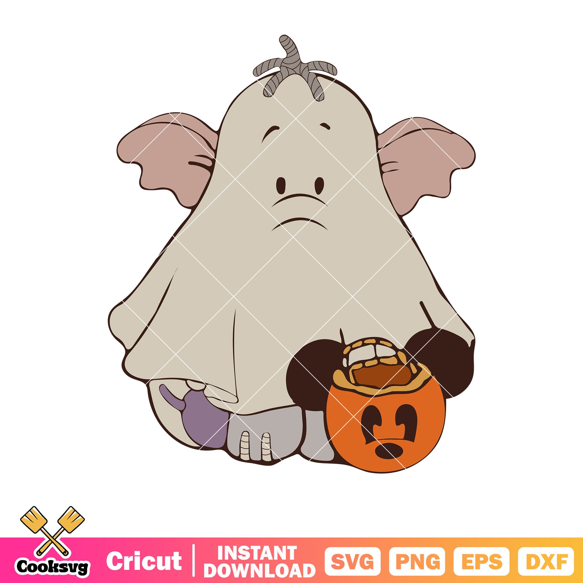 Mrs Jumbo ghost halloween svg