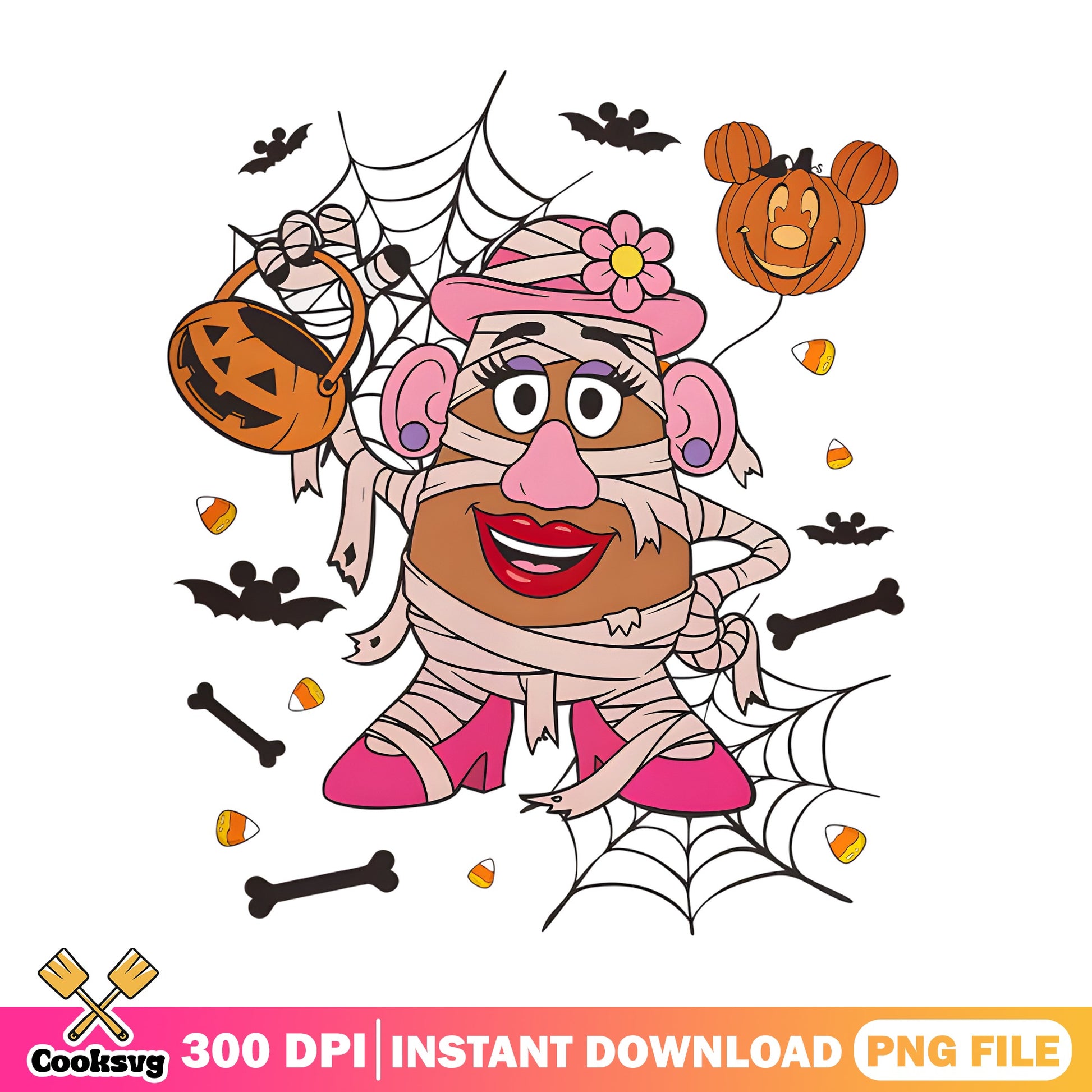 Mrs Potato Head Halloween PNG, Toy Story Halloween PNG, Mummy PNG