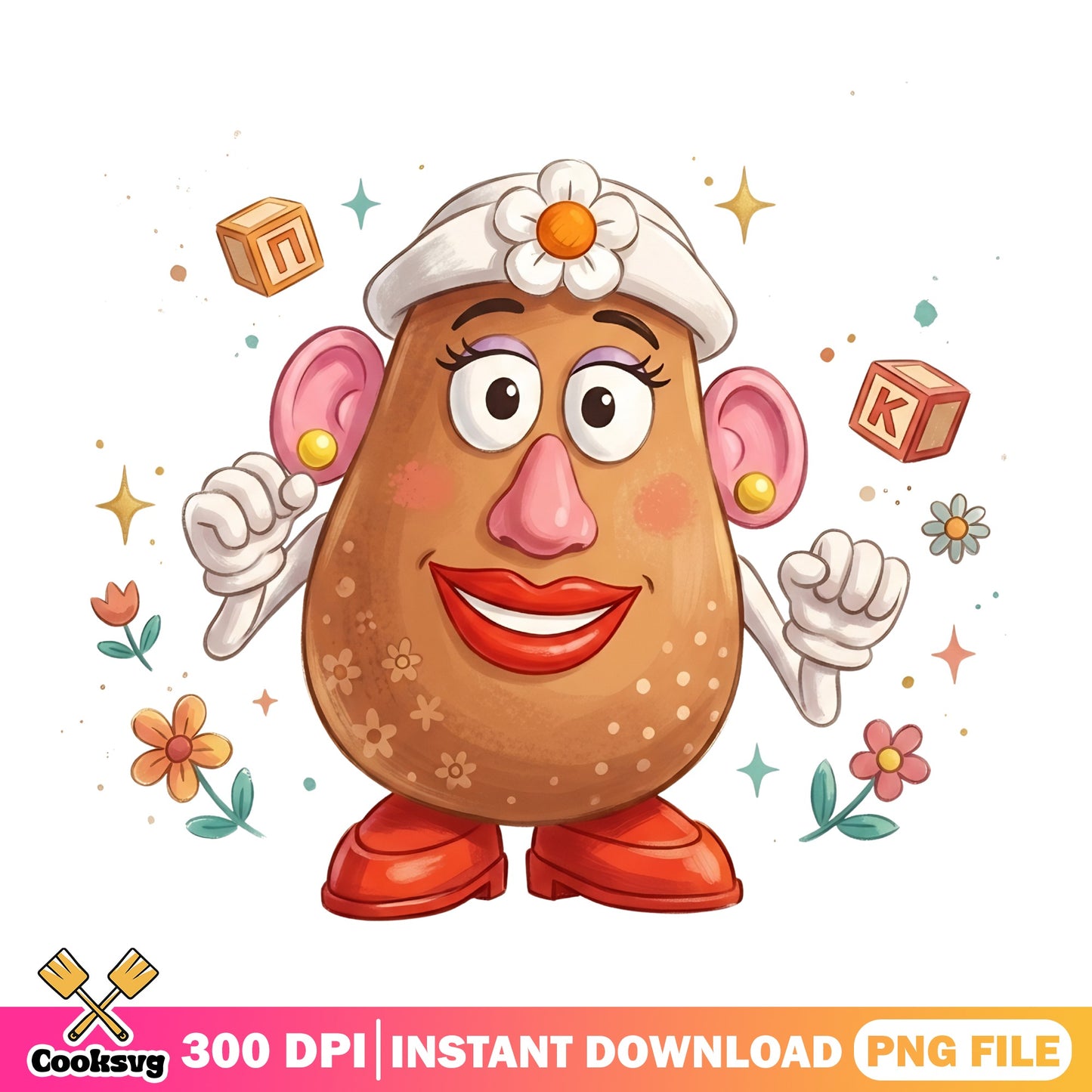 Mrs Potato Head Toy Story PNG, Disney Pixar PNG, Sublimation PNG