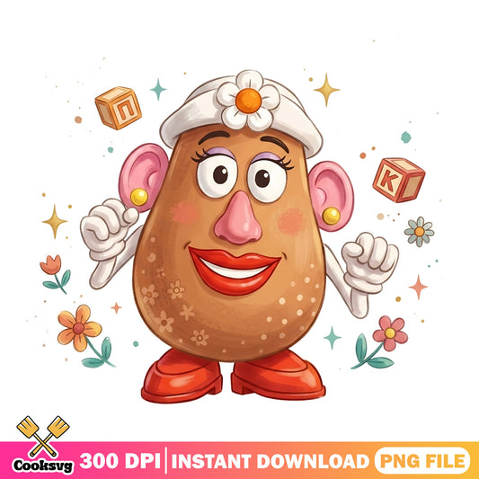 Mrs Potato Head Toy Story PNG, Disney Pixar PNG, Sublimation PNG