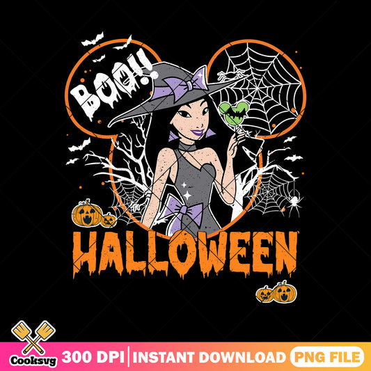 Mulan cosplay witch png, halloween spirit png, disney princess png