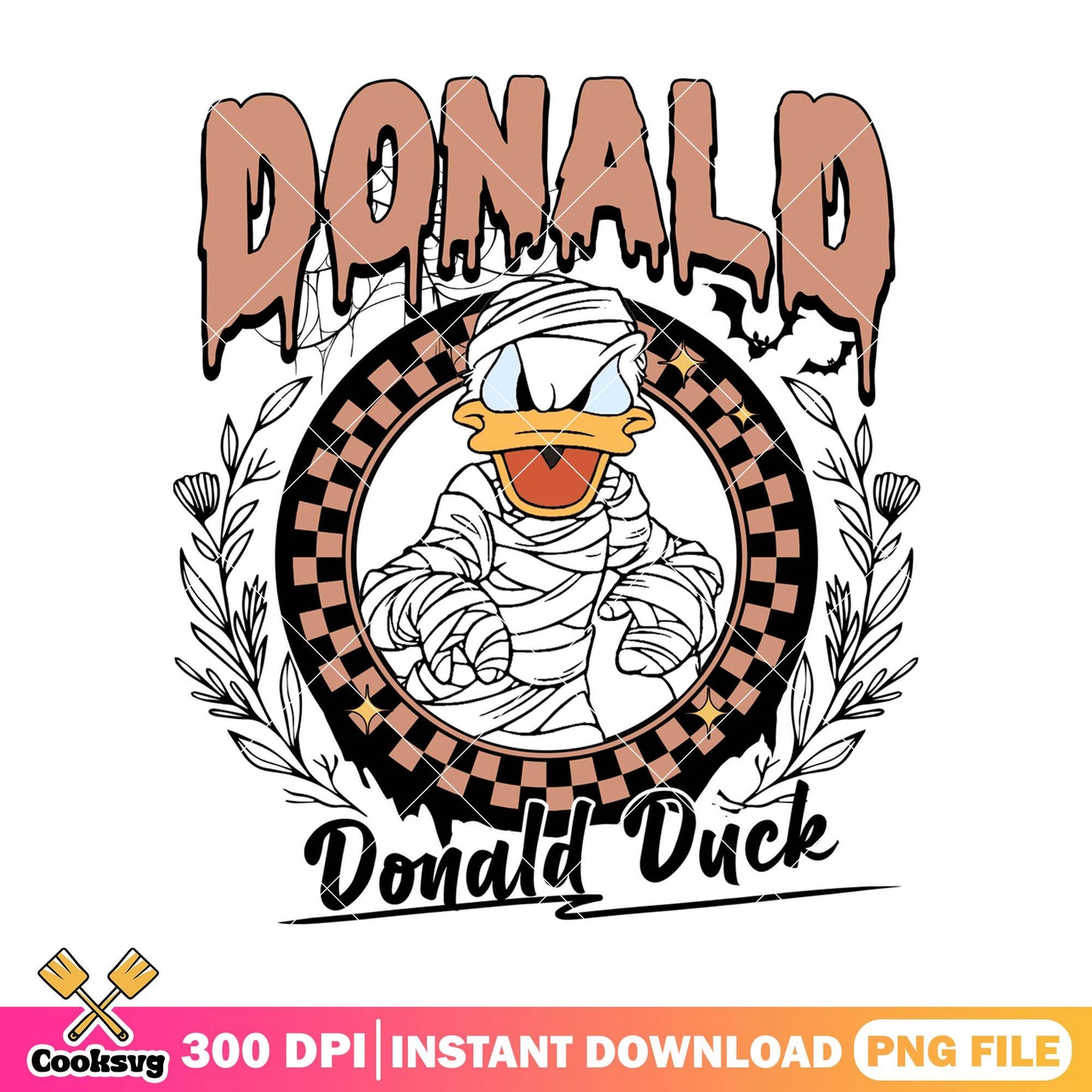 Mummy donald design png, disney donald png, halloween spirit png