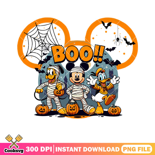 Mummy young goofy png, disney halloween png, full moon night png