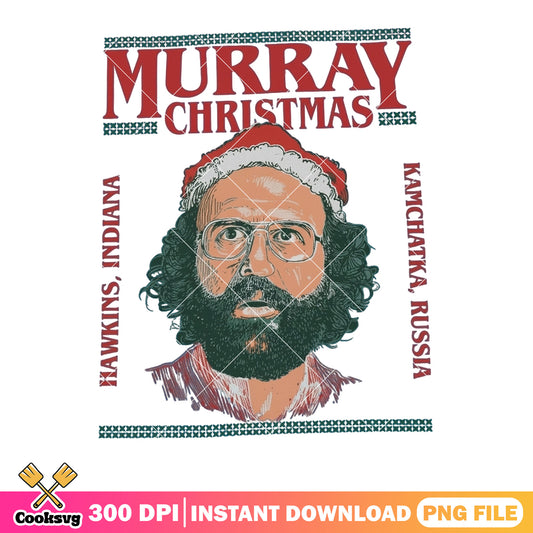 Murray christmas png, stranger things png, santa hat ​​png