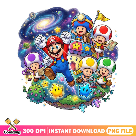 Murshroom mario toad vibes png, toad mario png, nintendo galaxy png