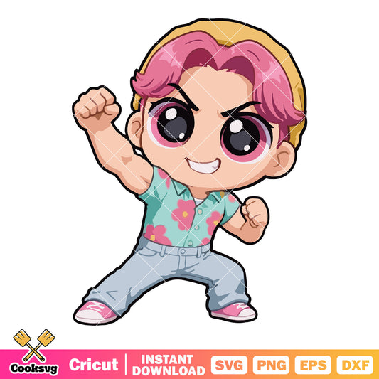 Muscle chibi abby svg, love saja boys svg, abby saja svg