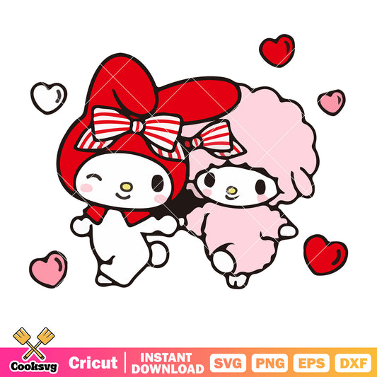 My Melody and my sweet piano svg, hello kitty svg, sanrio svg