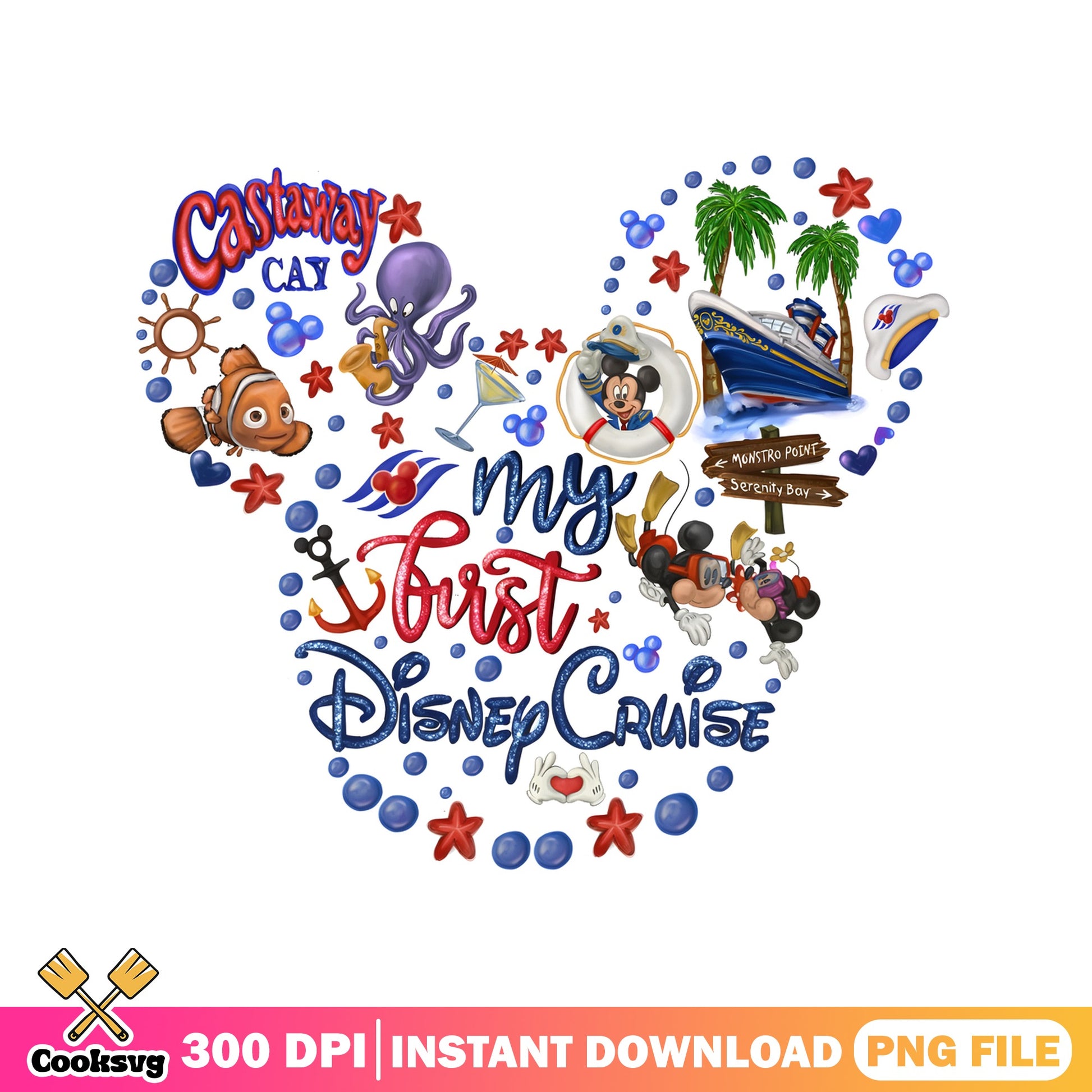 My First Disney Cruise PNG, Mickey Mouse Castaway Cay PNG, Disney PNG