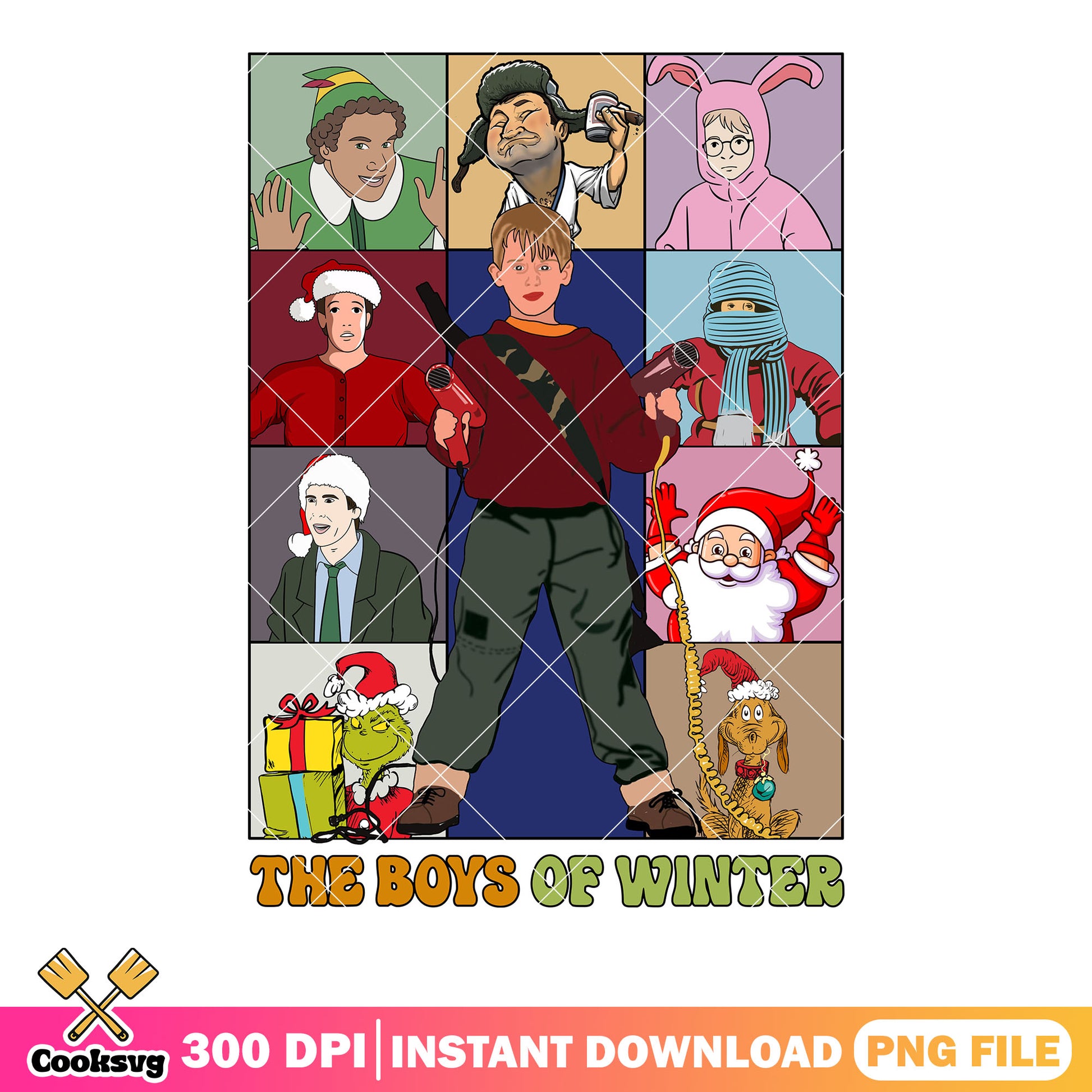 My boys alone in winter png, christmas movie​ png, a story christmas png