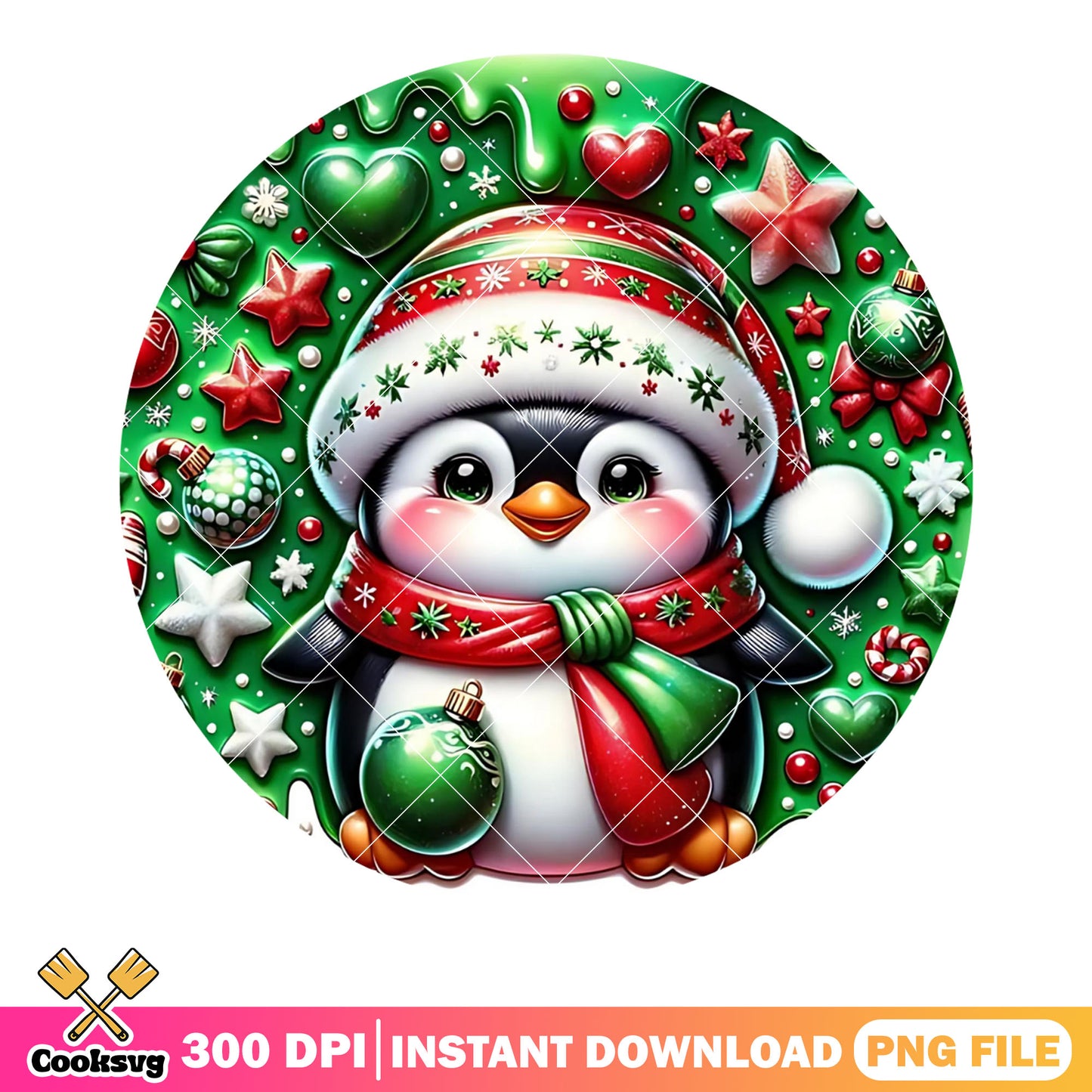 My choco penguin xmas png, christmas vibes png, merry christmas png