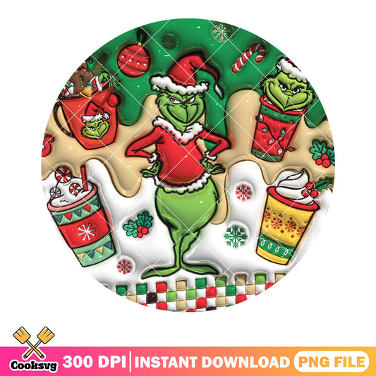 My christmas grinch decor png, hot cocao png, the grinch png