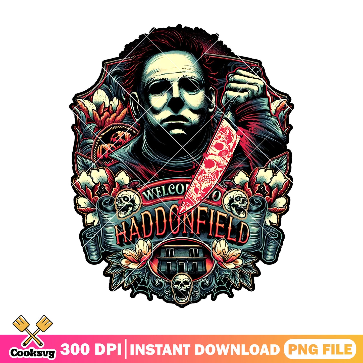 Myers welcome to  haddonfield png, halloween villains png