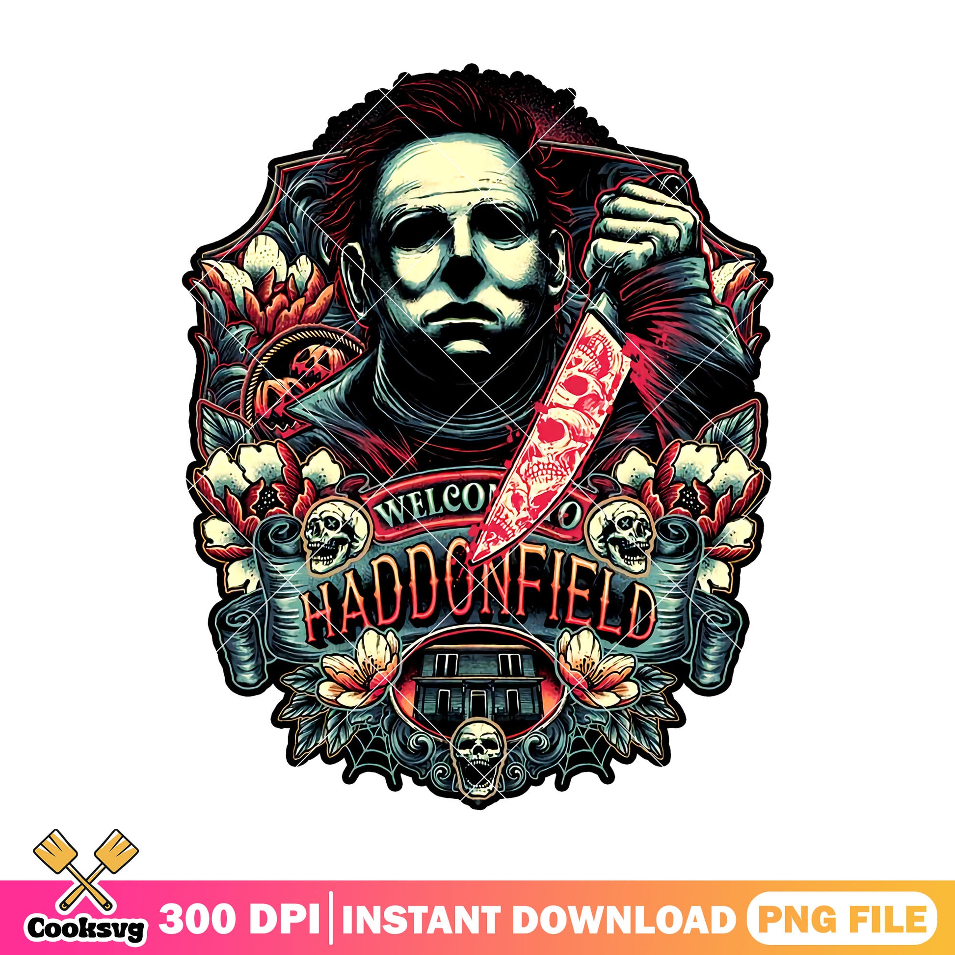 Myers welcome to  haddonfield png, halloween villains png