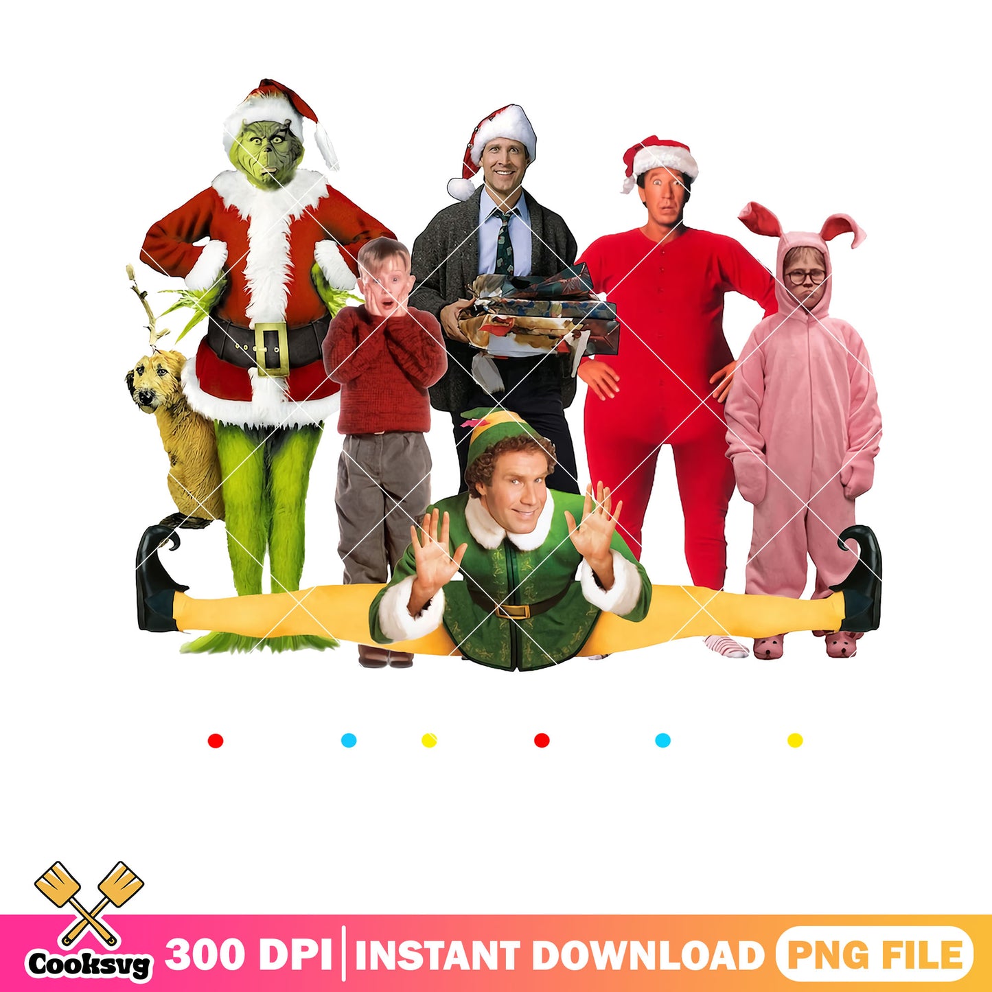My famous friends on tv png, friends tv show png, christmas cards png