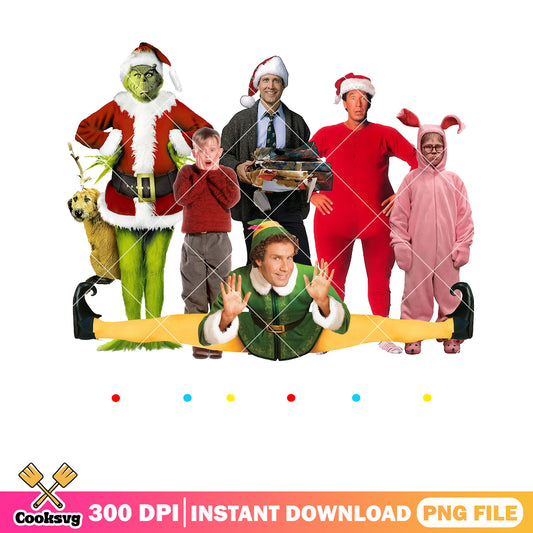 My famous friends on tv png, friends tv show png, christmas cards png