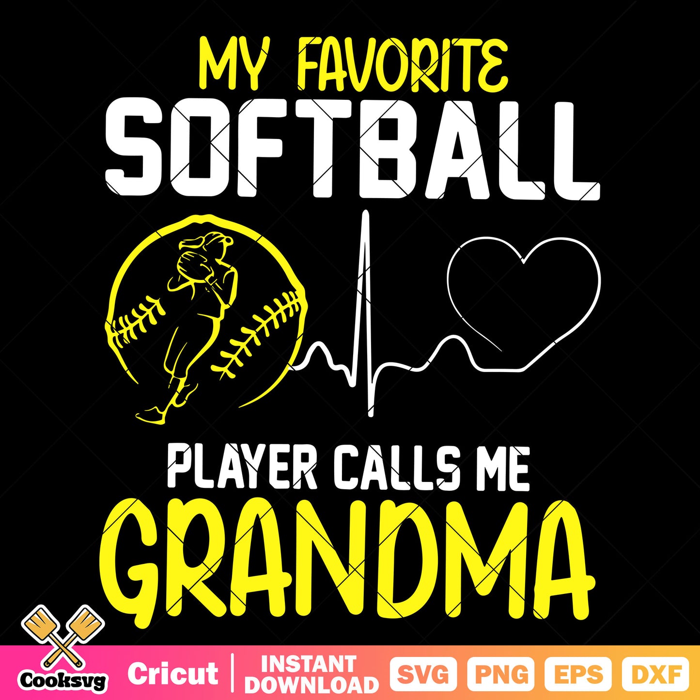 My favorite softball svg, baseball svg, black heart svg
