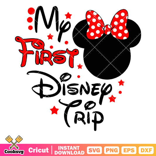 My first disney trip with minnie svg, disney trip svg, minnie mouse head svg