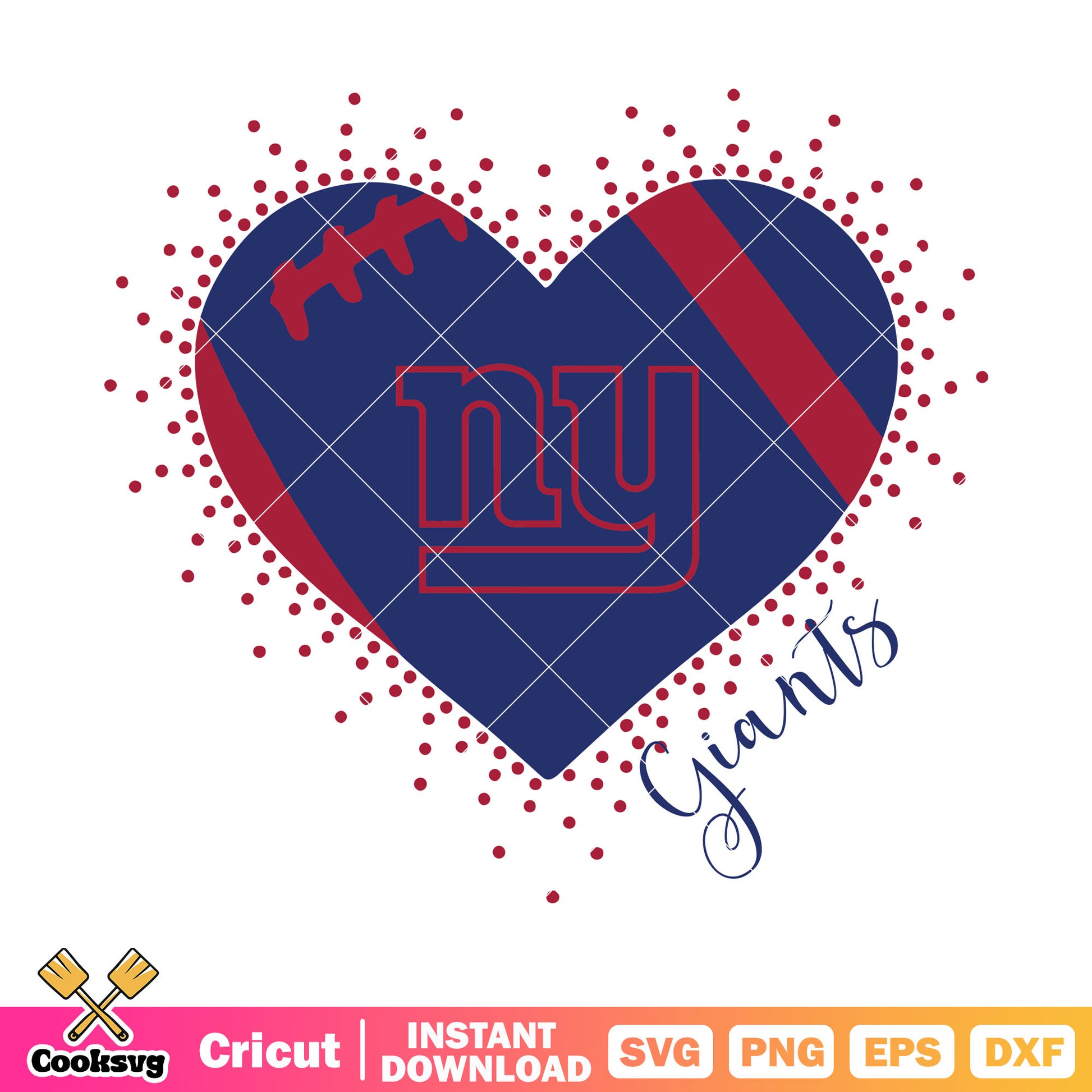 My giant heart new york svg, new york giants svg, nfl ball svg