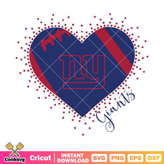 My giant heart new york svg, new york giants svg, nfl ball svg