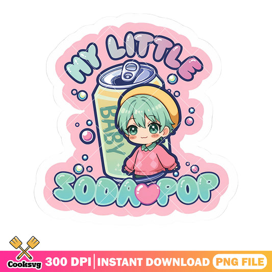 My little baby soda pop logo png, baby soda pop png, chibi jimin png