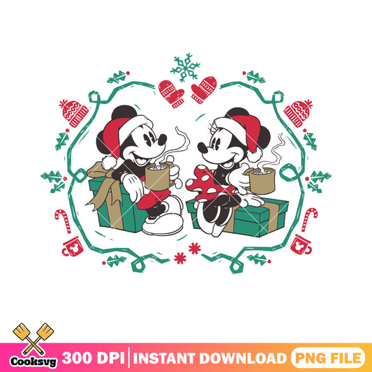 My love disney couple png, christmas gifts png, minnie mouse png