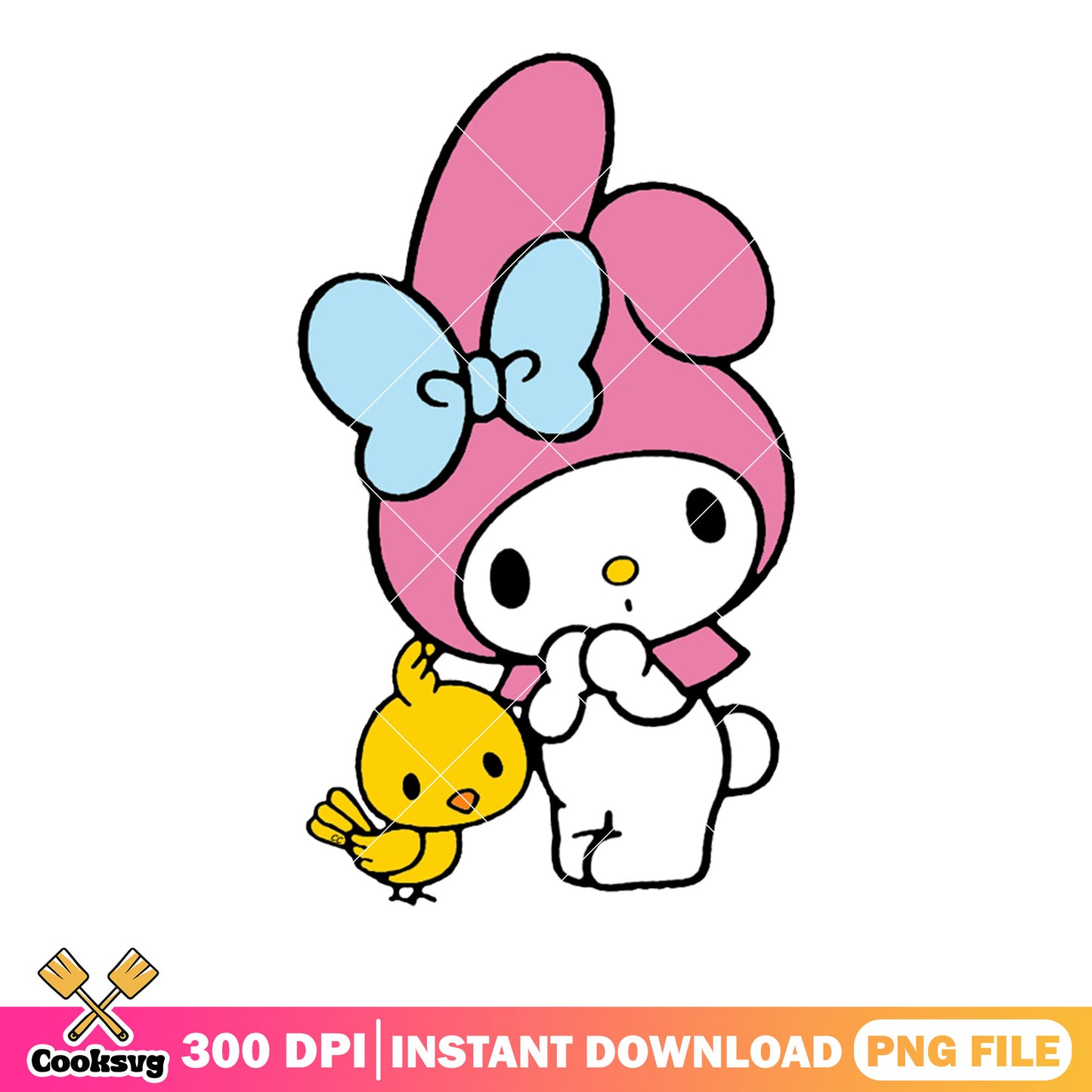 My melody and her chick png, my melody png, hello kitty png