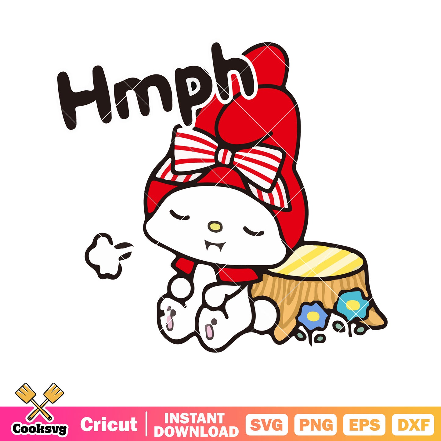 My melody cartoon hmph svg, my melody sanrio svg, sanrio cartoon svg