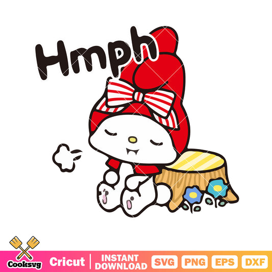 My melody cartoon hmph svg, my melody sanrio svg, sanrio cartoon svg