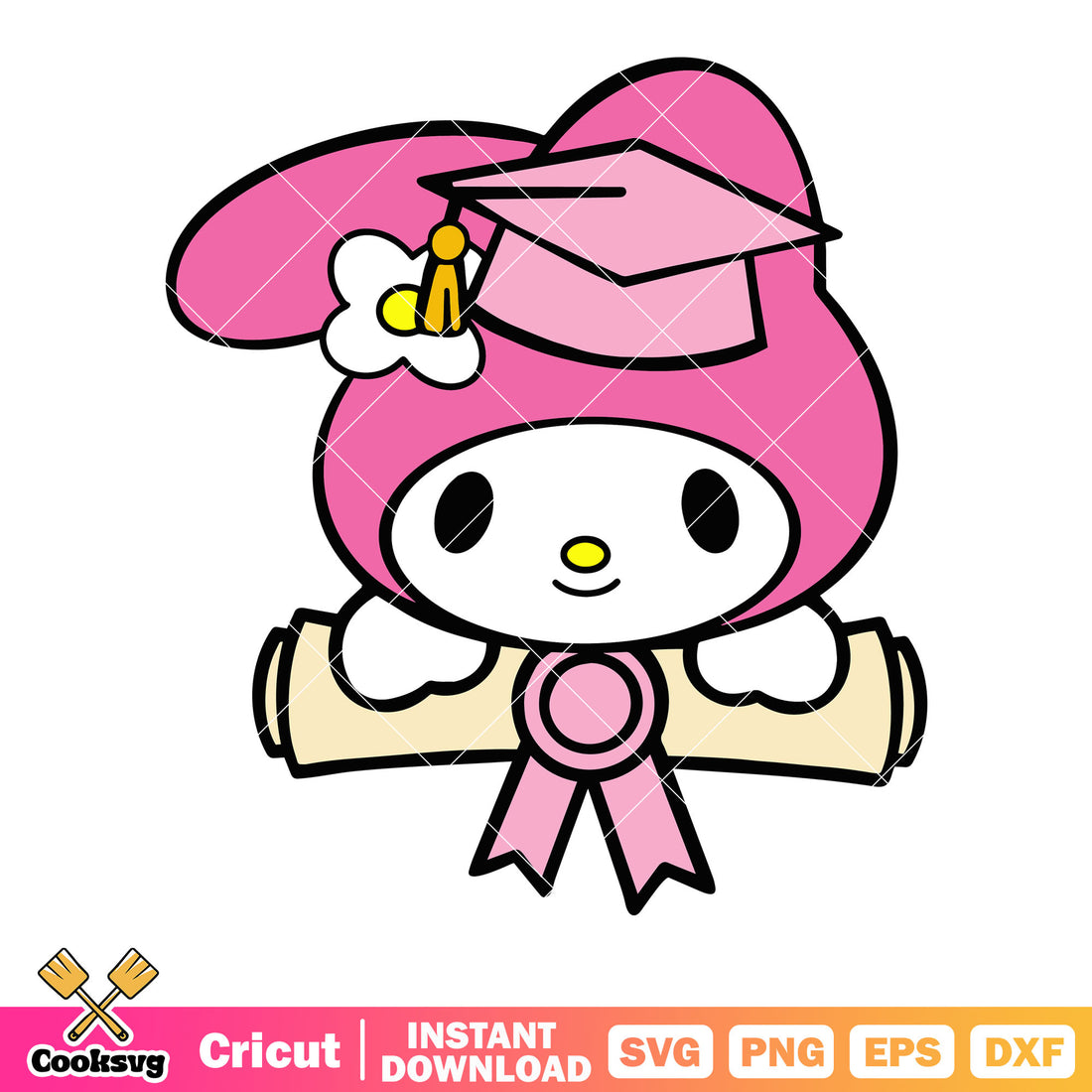 My melody diploma svg, mortarboard svg, cartoon for kids svg – Cooksvg