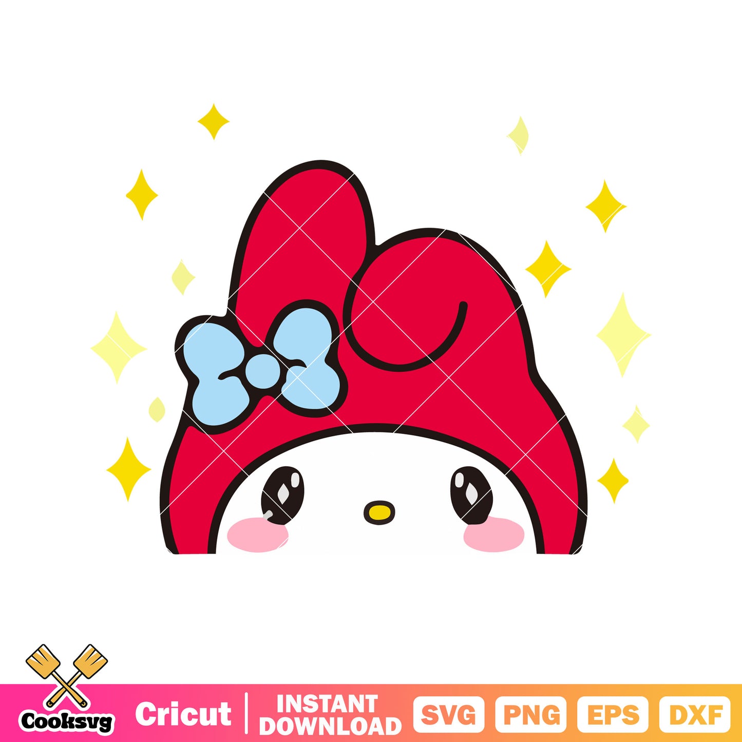 My melody head cute cartoon svg, my melody sanrio svg, cartoon sanrio svg