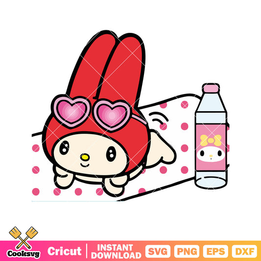 My melody super cute cartoon svg, my melody sanrio svg, cartoon sanrio svg