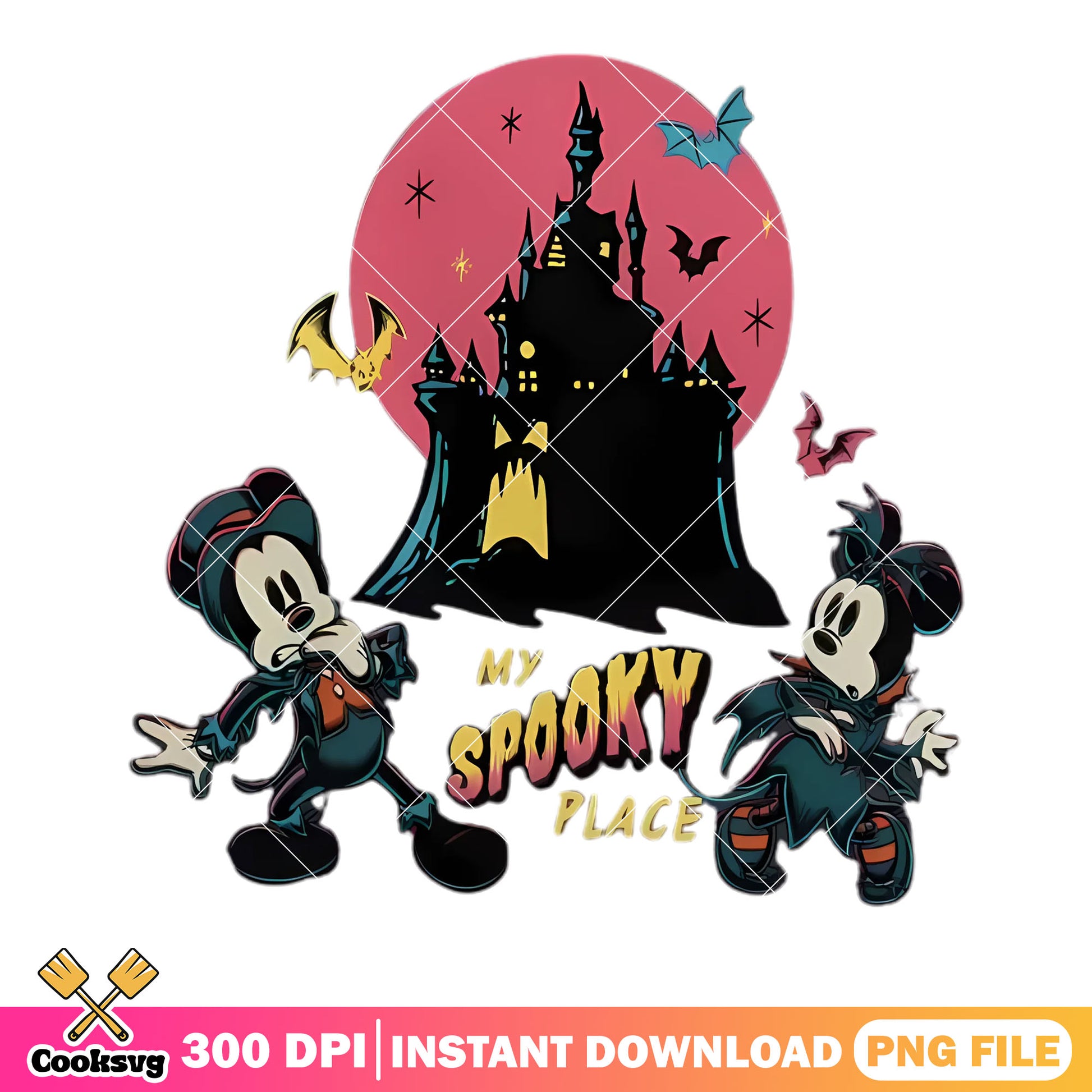 My spooky place png, scary castle png, disney character png