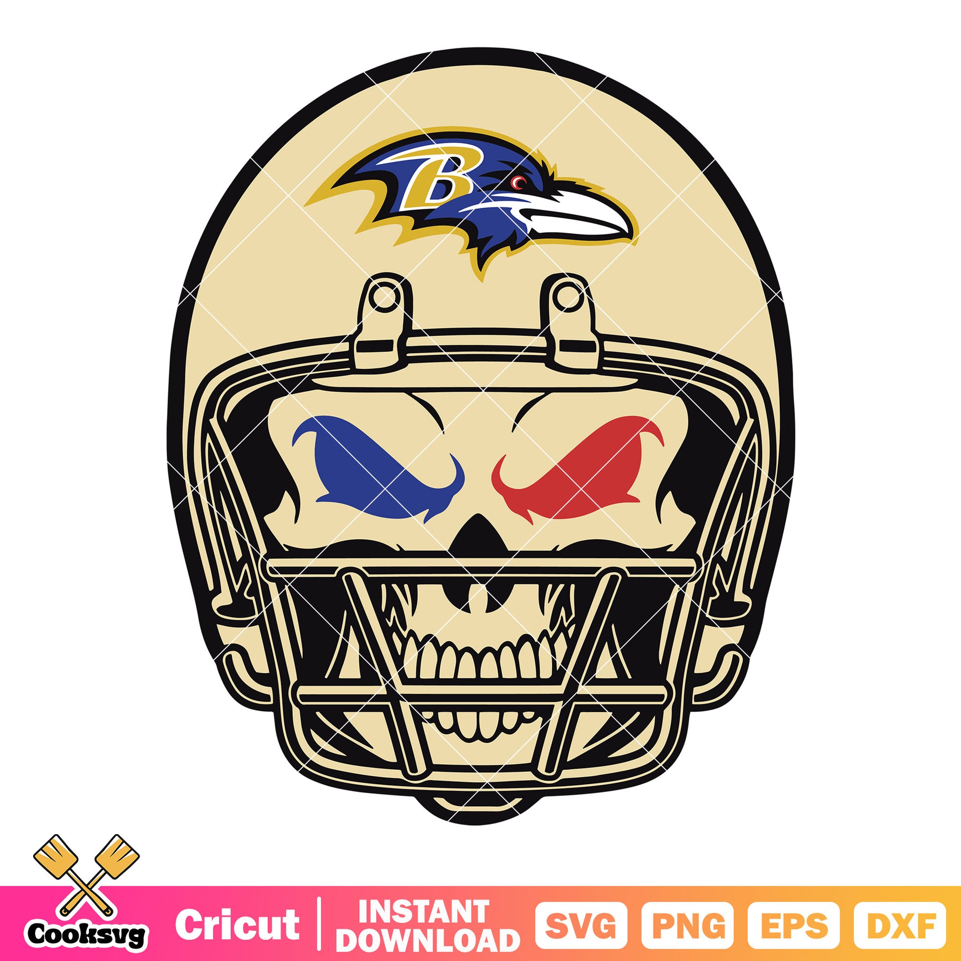 NFL Baltimore raven team svg, skull svg, raven head​ svg