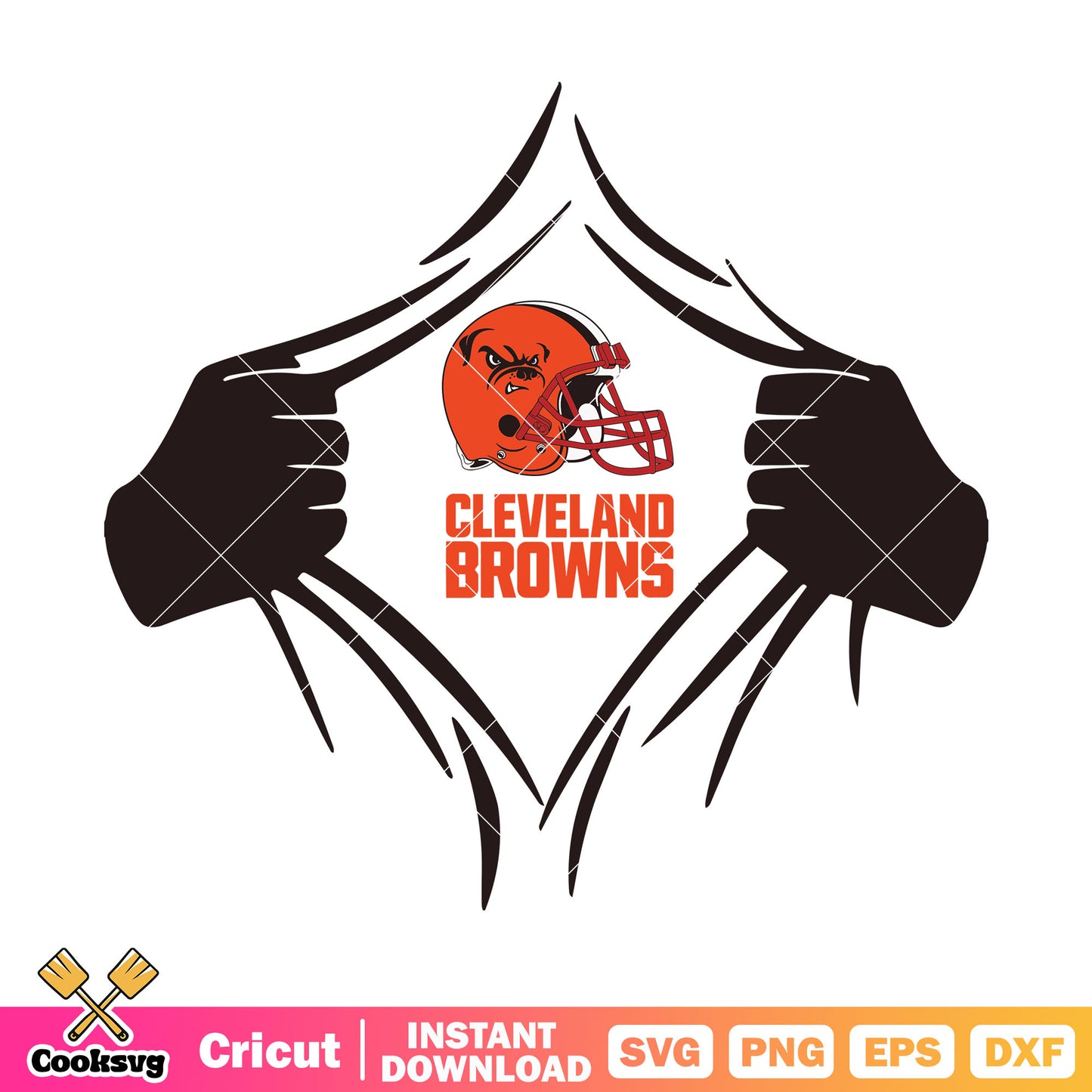 NFL Browns cleverland svg, bull dog svg, afc north football​ svg