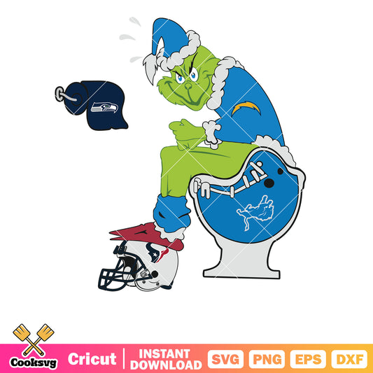 NFL Los Angeles Chargers SVG Grinch, los angeles chargers svg