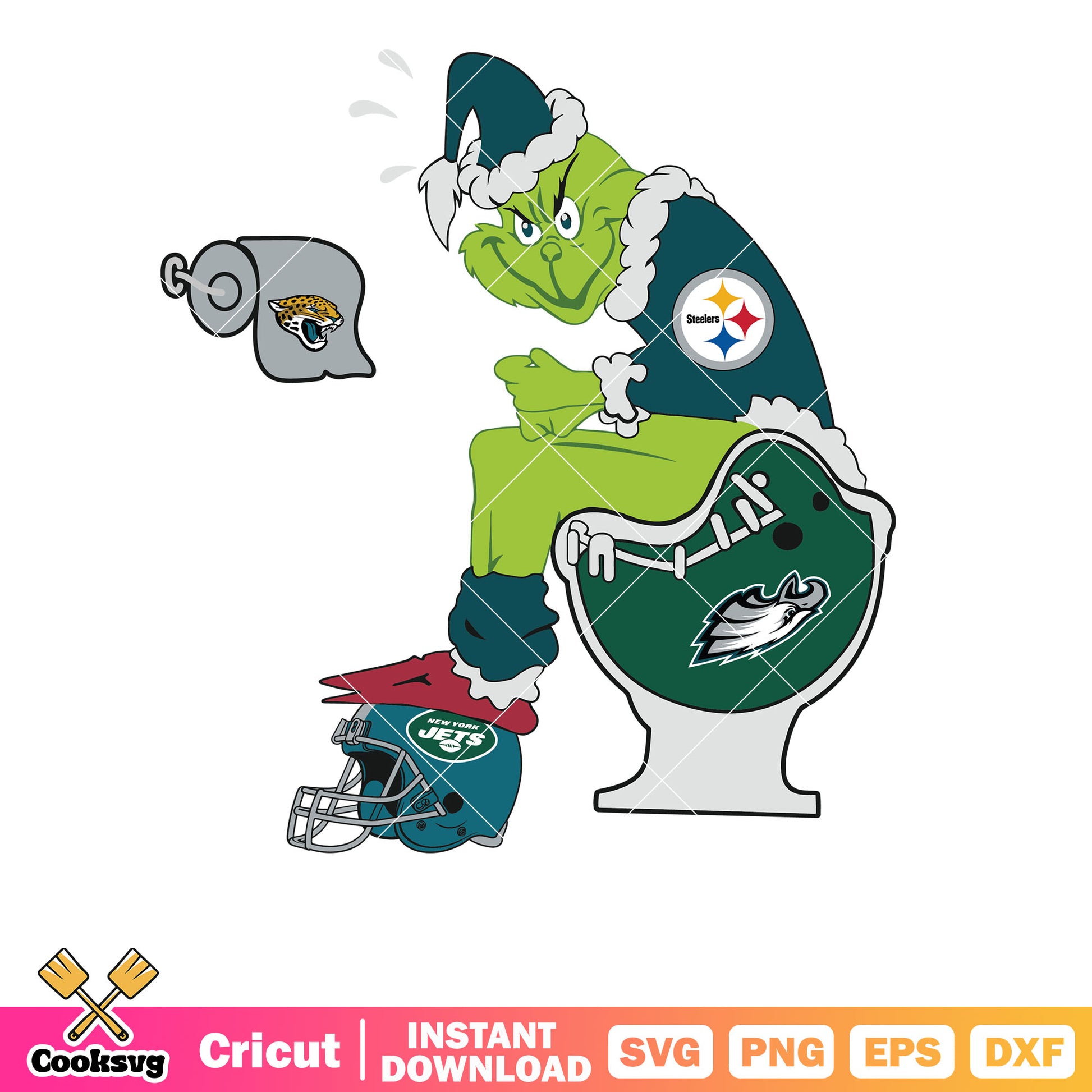 NFL Pittsburgh Steelers Best grinch svg, grinch sitting on toilet svg