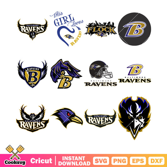 NFL raven baltimore bundle svg, nfl team logos​ svg, NFL football teams svg